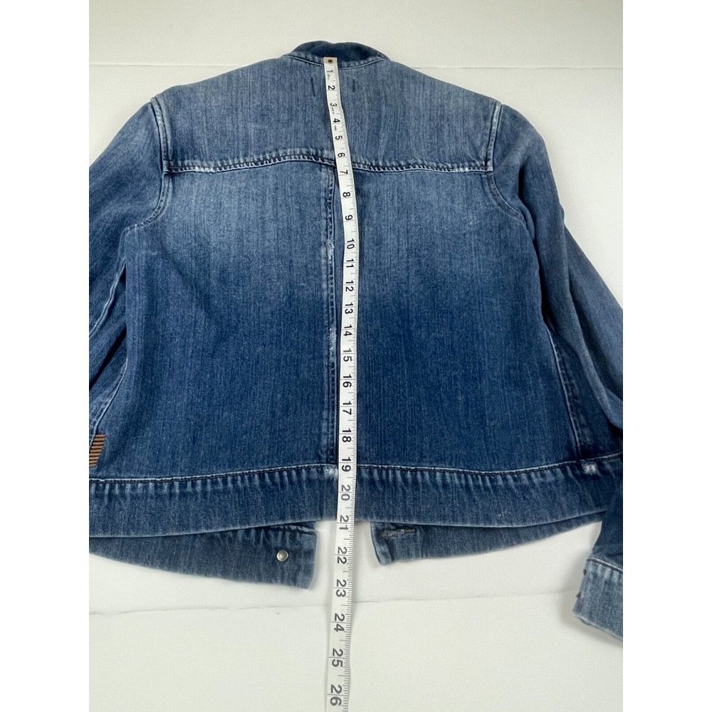 Paige Lightly Distressed Denim Jacket Medium - Picture 5 of 5